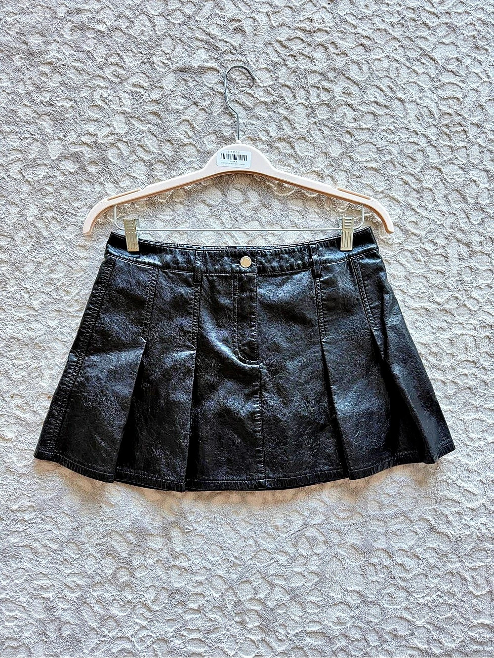 Michael Kors Black Faux Leather Mini Skirt Size 8